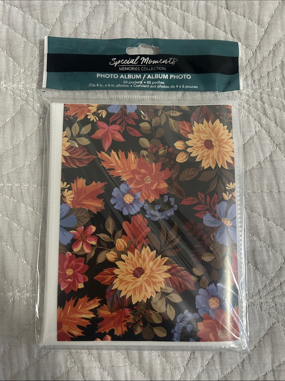 Special Moments Floral Photo Album - Black with Autumn Floral Print